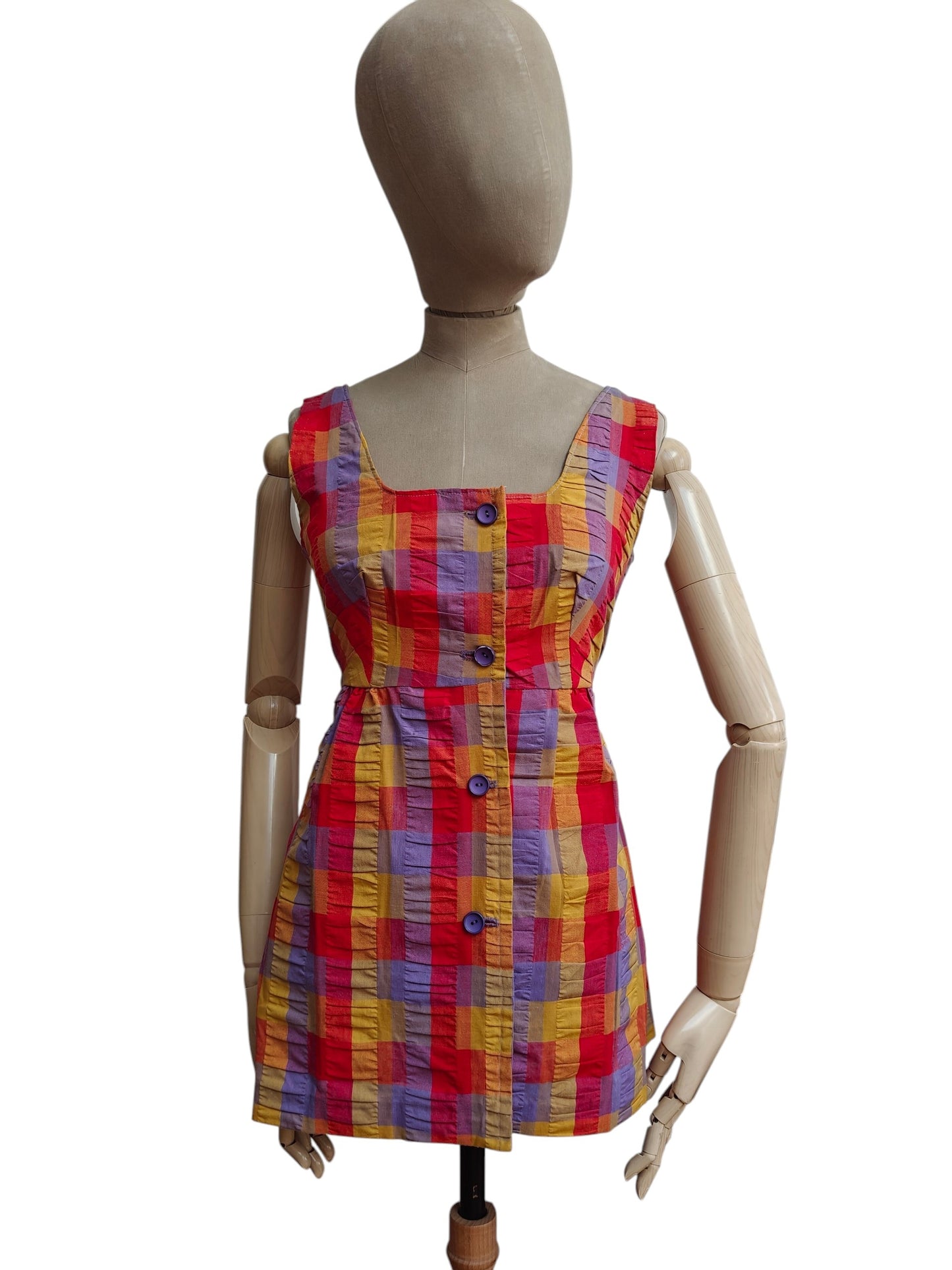 vintage check peplum top