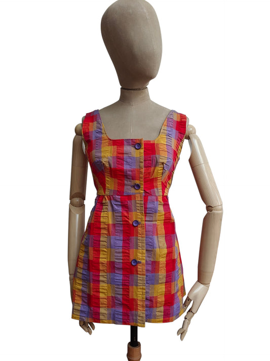 vintage check peplum top