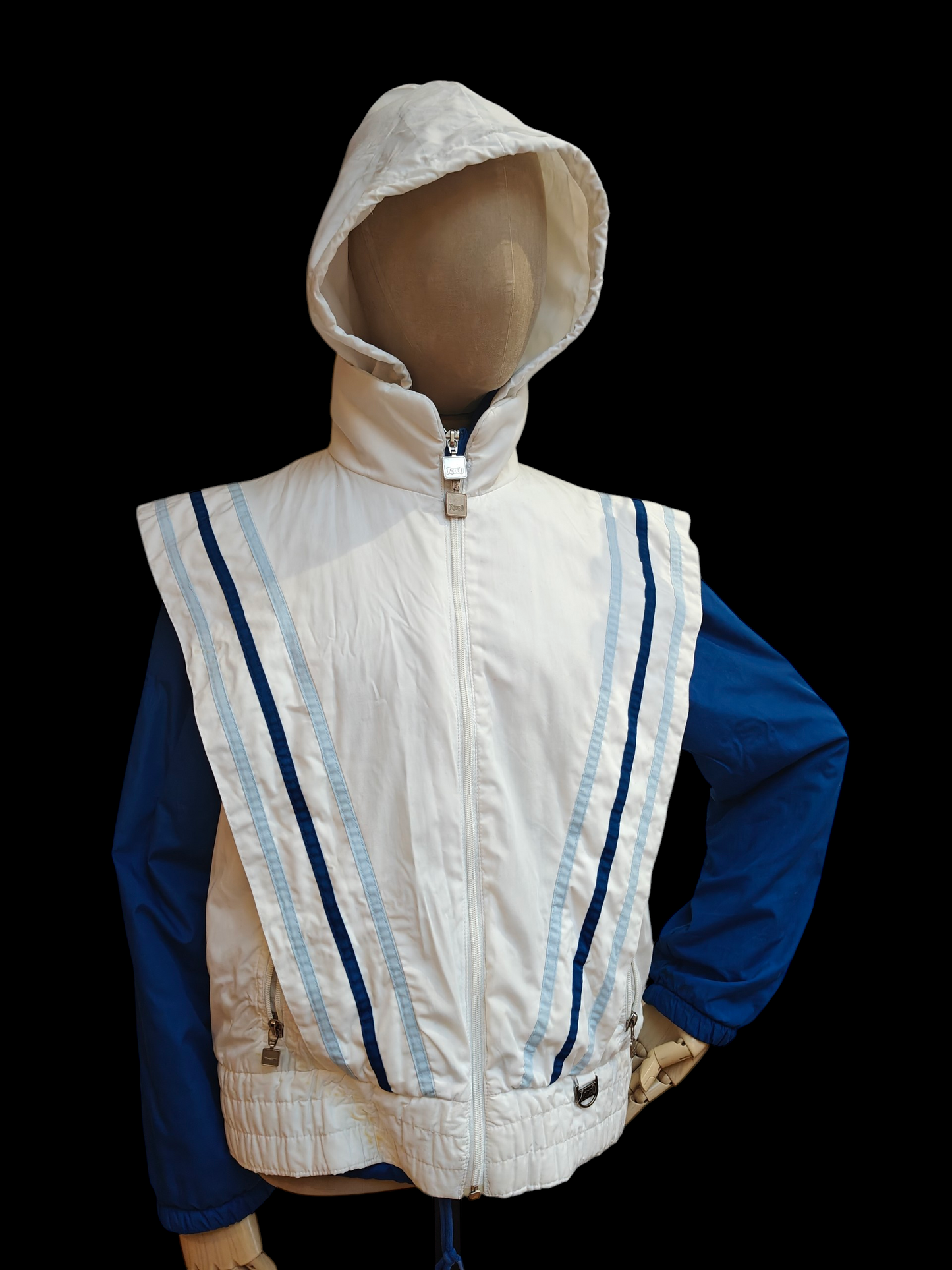 vintage hooded 80's gilet with matching jacket