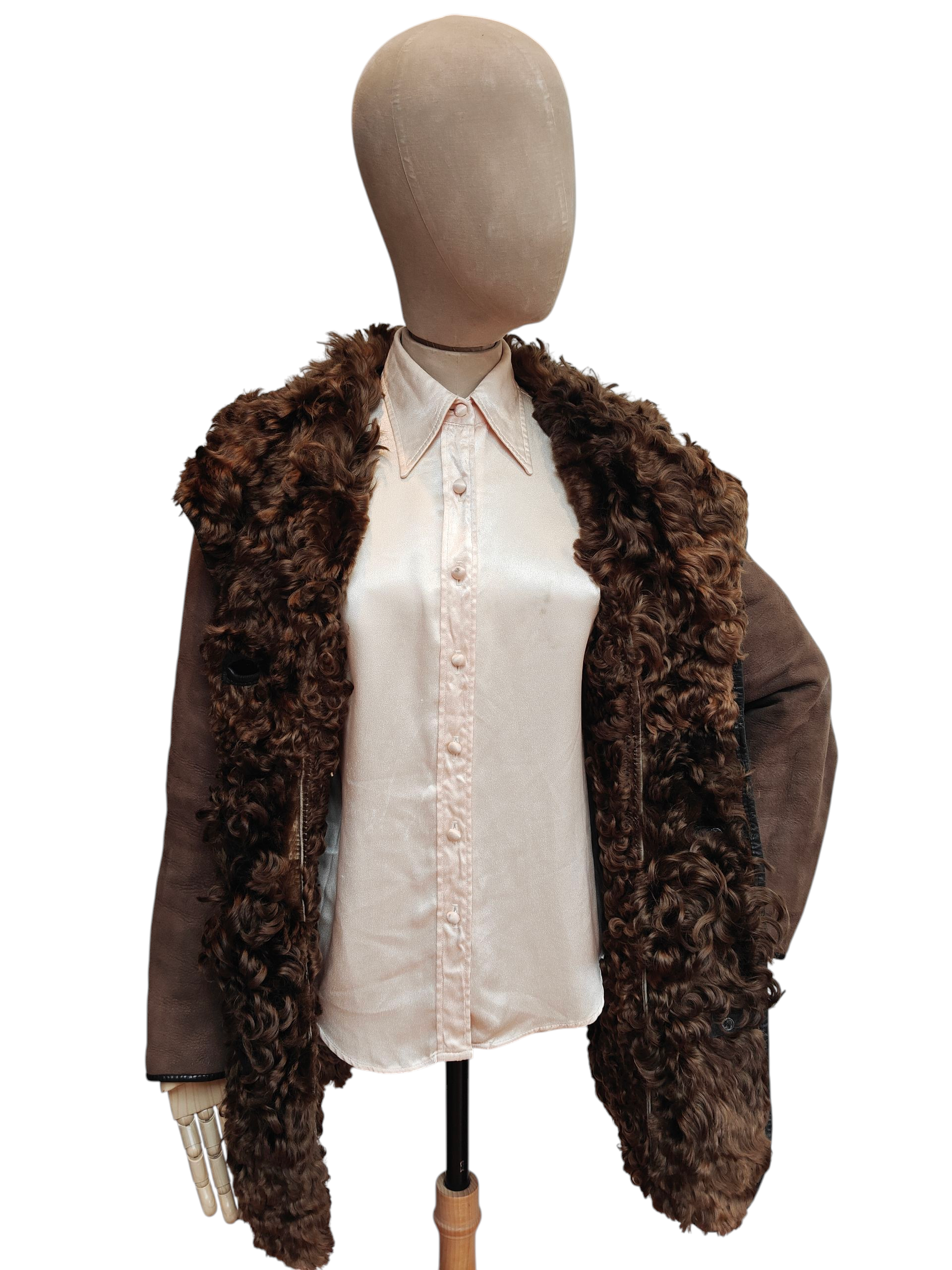 vintage lambswool lined winter coat