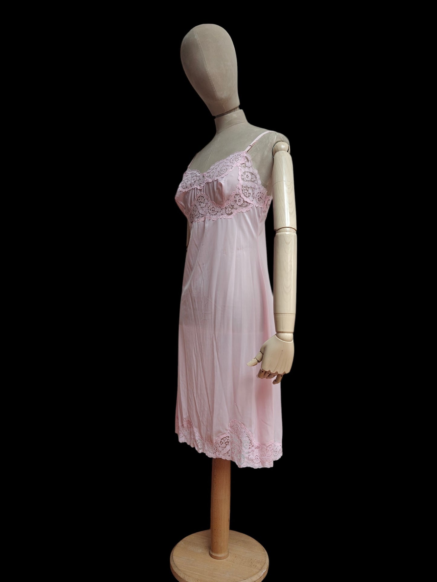vintage lingerie slip in baby pink