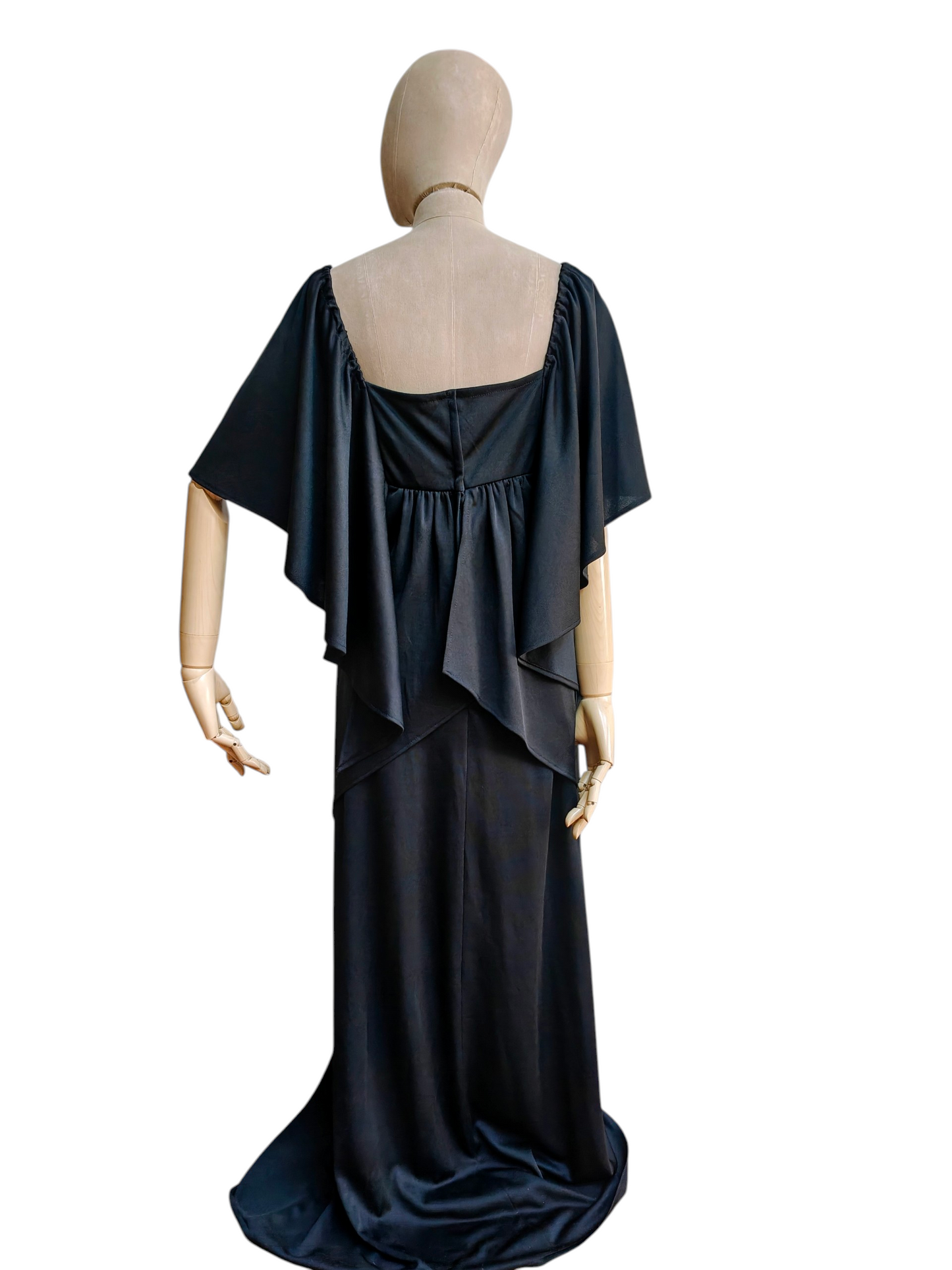 vintage maxi dress in black layered style