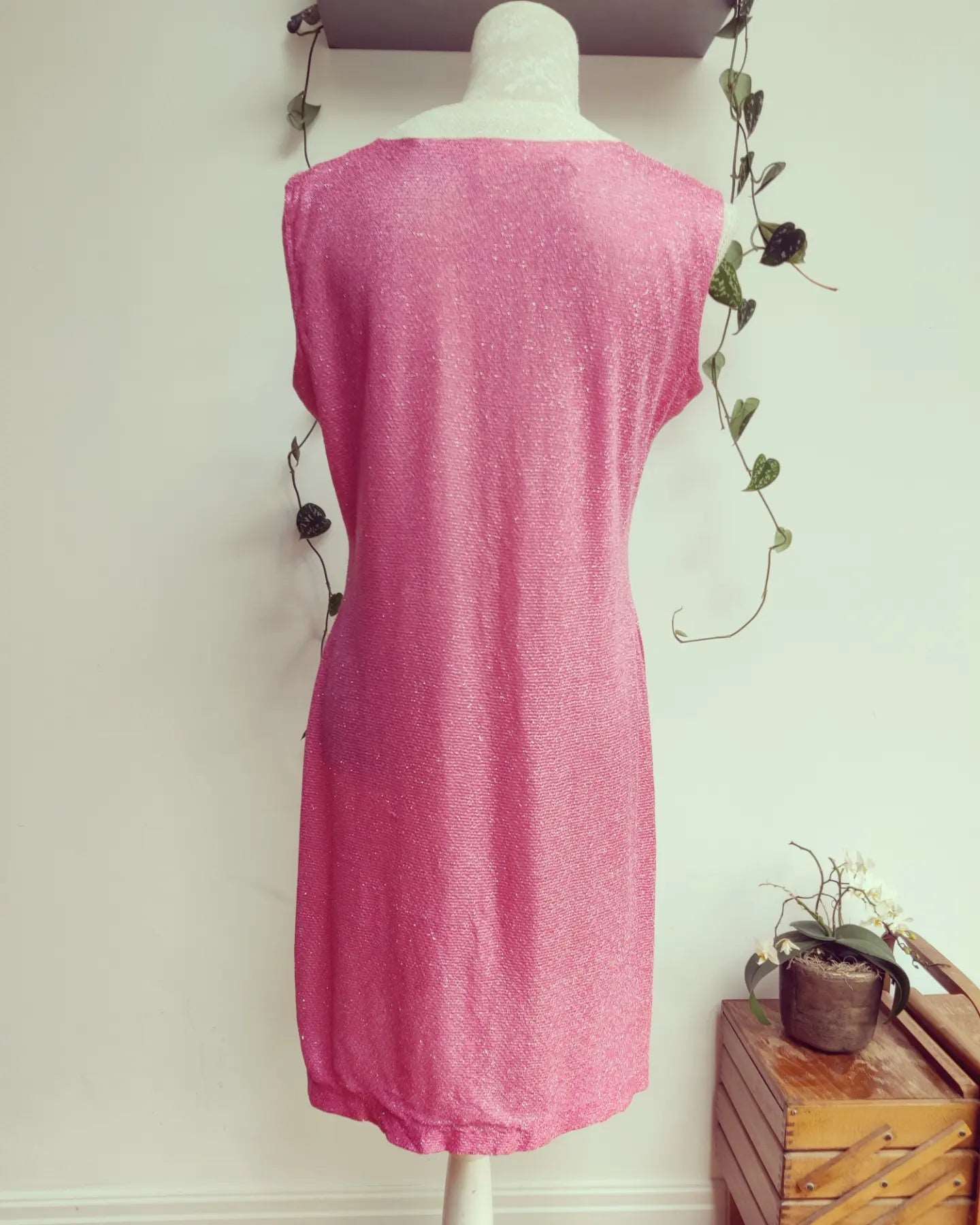 pink glitter dress, vintage for sale.