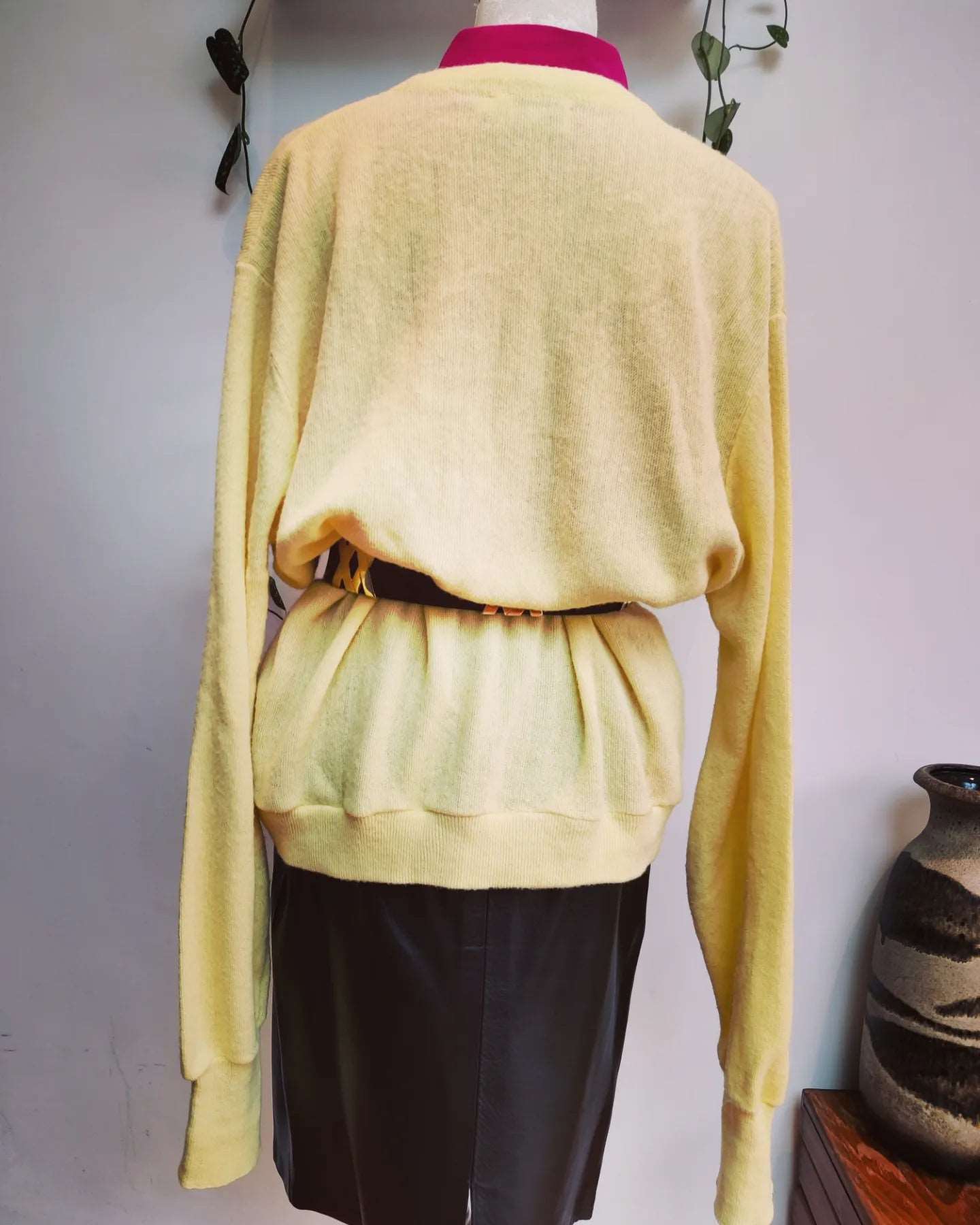 vintage knitted cardigan in yellow