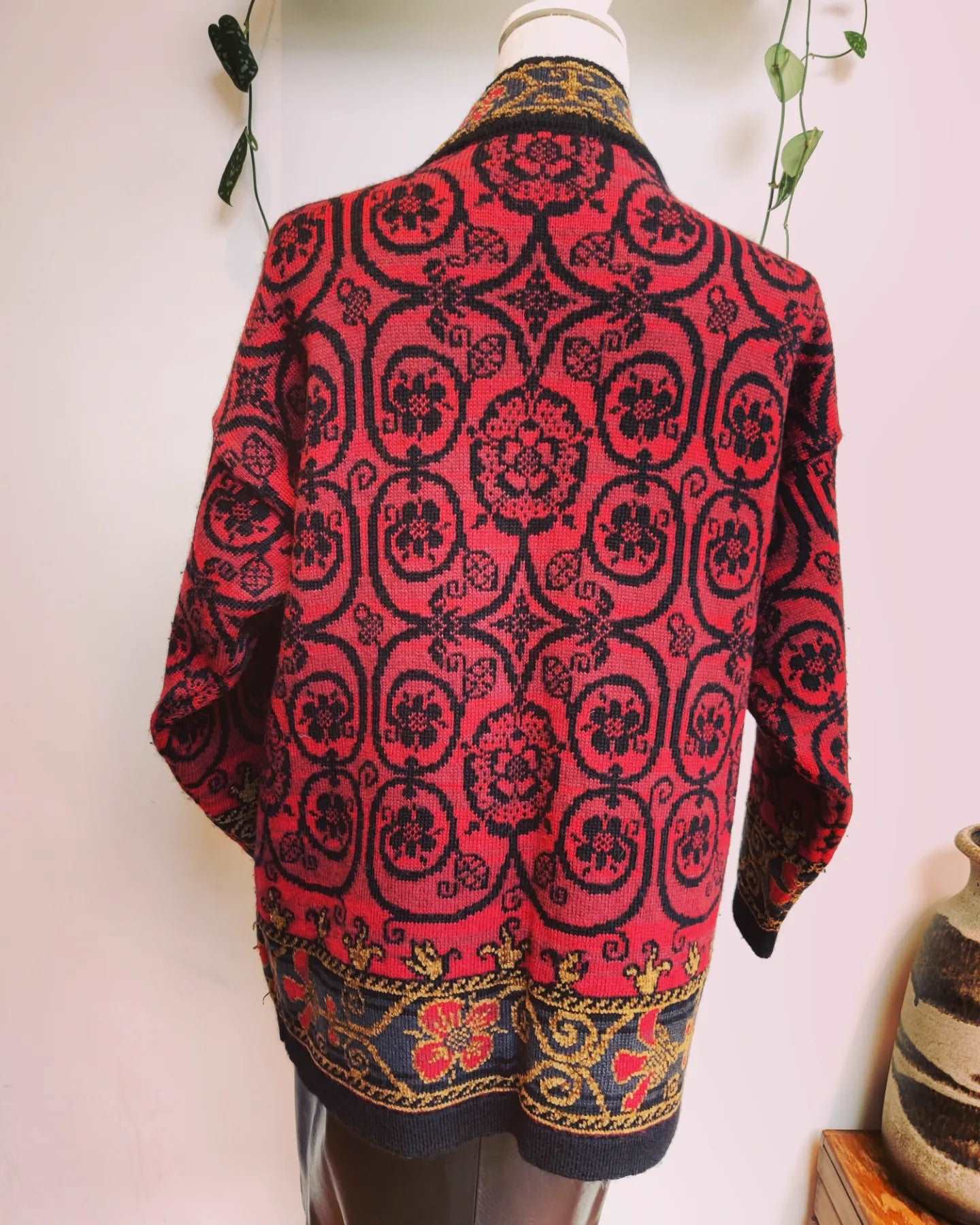 80s print vintage cardigan