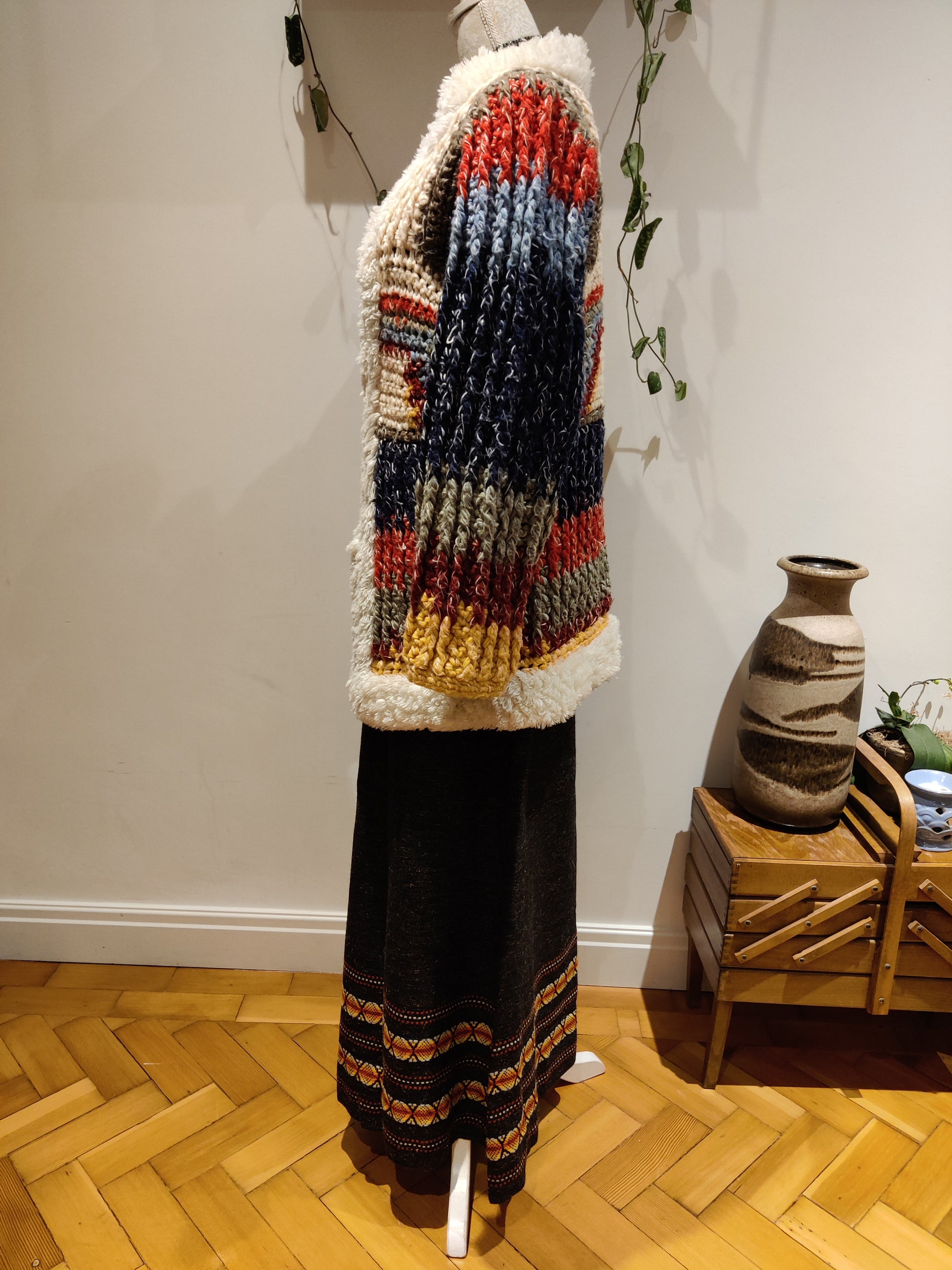 multicoloured chunky knit