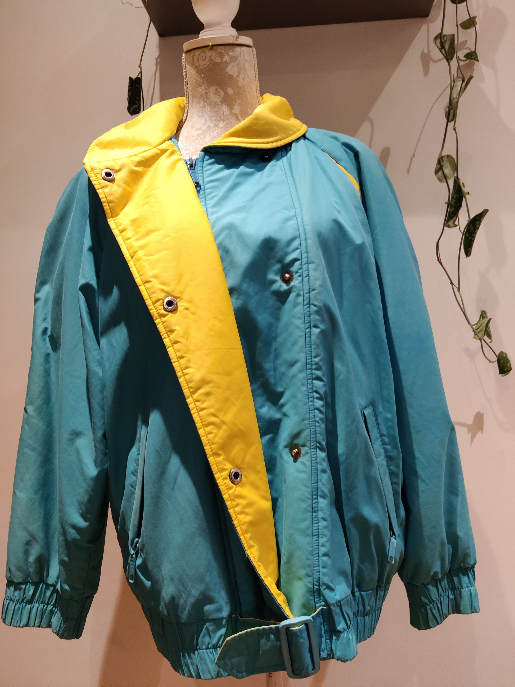 Blue and yellow vintage jacket
